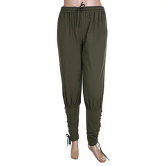 Men’s Laced Harem Pants – Renaissance LARP & Pirate Cosplay Trousers with Drawstring Waist
