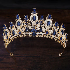 Royal Fantasy Crystal Crown – Baroque Medieval Queen Rhinestone Bridal Tiara for Cosplay & Renaissance Faire