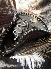 Women’s Steampunk Gothic Skull & Feather Tricorn – Medieval & Renaissance Pirate Hat