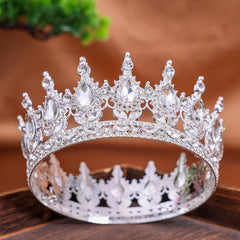 Royal Fantasy Crystal Crown – Medieval Queen Rhinestone Tiara for Cosplay