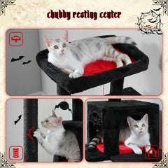 Gothic Cat Tree Tower – Multi-Level with Condo, Hammock, Sisal Scratching Posts & Top Perch