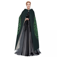 Women’s Hooded Tree of Life Cloak – Celtic Medieval Costume Cape for Witch & Elf Cosplay