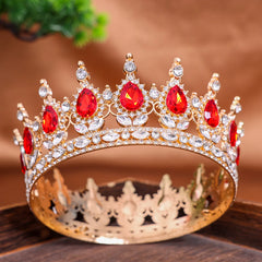 Royal Fantasy Crystal Crown – Medieval Queen Rhinestone Tiara for Cosplay