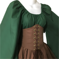 Women’s Renaissance Corset Bell-Sleeve Dress