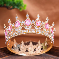 Royal Fantasy Crystal Crown – Medieval Queen Rhinestone Tiara for Cosplay