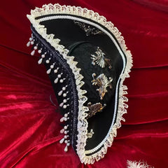 Women’s Steampunk Gothic Skull & Feather Tricorn – Medieval & Renaissance Pirate Hat