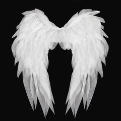 Dreamy Angel Wings & Halo Set — Wearable Costume Feather Wings with Halo Headband for Cosplay, Halloween, Photo Props & Festivals