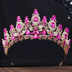Royal Fantasy Crystal Crown – Baroque Medieval Queen Rhinestone Bridal Tiara for Cosplay & Renaissance Faire