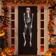 5.5FT Life-Size Poseable Pirate Skeleton – Realistic Full Body Halloween Decoration with Movable Joints