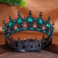 Royal Fantasy Crystal Crown – Medieval Queen Rhinestone Tiara for Cosplay