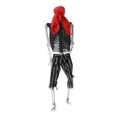 5.5FT Life-Size Poseable Pirate Skeleton – Realistic Full Body Halloween Decoration with Movable Joints