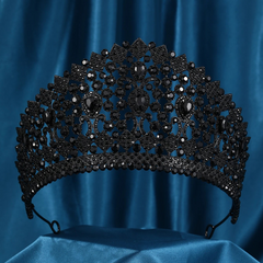 Royal Fantasy Crystal Crown – Baroque Medieval King & Queen Rhinestone Tiara for Cosplay, Weddings & Renaissance Faire