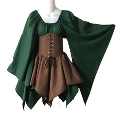 Women’s Renaissance Corset Bell-Sleeve Dress