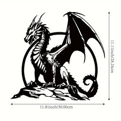 Majestic Dragon Wall Art – Black Iron Metal Fantasy Decor for Home, Office, or Garden