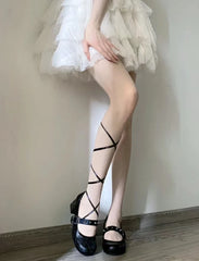 Women’s Gothic Mary Jane Shoes – Retro Dark Style Block Heel with Spider Web Print, Spiked Strap & Spider Buckle