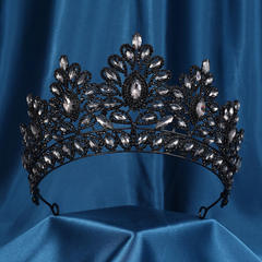 Royal Fantasy Crystal Crown – Baroque Medieval King & Queen Rhinestone Tiara for Cosplay, Weddings & Renaissance Faire