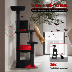 Gothic Cat Tree Tower – Multi-Level with Condo, Hammock, Sisal Scratching Posts & Top Perch