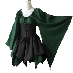 Women’s Renaissance Corset Bell-Sleeve Dress
