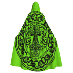 Women’s Hooded Tree of Life Cloak – Celtic Medieval Costume Cape for Witch & Elf Cosplay