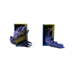 Dragon Bookends – 2-Piece Resin Fantasy Book Holder Set for Bookshelf or Home Office Decoration