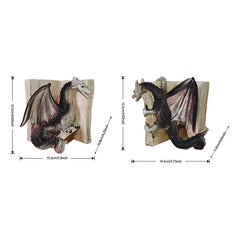 Dragon Guardian Bookends – Resin Fantasy Dragon Statue Book Holder Set for Home Library or Office Decor