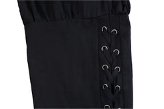 Men’s Laced Harem Pants – Renaissance LARP & Pirate Cosplay Trousers with Drawstring Waist
