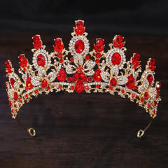 Royal Fantasy Crystal Crown – Baroque Medieval Queen Rhinestone Bridal Tiara for Cosplay & Renaissance Faire