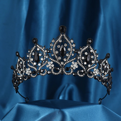 Royal Fantasy Crystal Crown – Baroque Medieval King & Queen Rhinestone Tiara for Cosplay, Weddings & Renaissance Faire