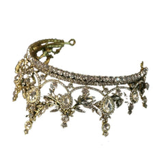 Vintage Victorian-Inspired Bronze Gold Crystal Bridal Tiara Crown — Rhinestone Pageant & Princess Headpiece for Wedding, Prom & Cosplay