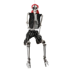 5.5FT Life-Size Poseable Pirate Skeleton – Realistic Full Body Halloween Decoration with Movable Joints
