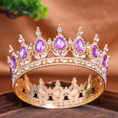 Royal Fantasy Crystal Crown – Medieval Queen Rhinestone Tiara for Cosplay