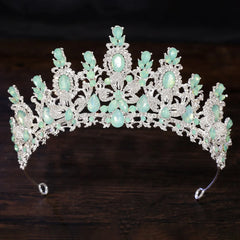 Royal Fantasy Crystal Crown – Baroque Medieval Queen Rhinestone Bridal Tiara for Cosplay & Renaissance Faire