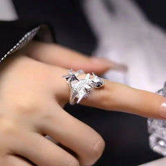 Adjustable Cute Baby Dragon Wrap Ring – Silver Fantasy Dragon Band for Men & Women