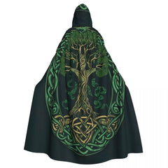 Women’s Hooded Tree of Life Cloak – Celtic Medieval Costume Cape for Witch & Elf Cosplay