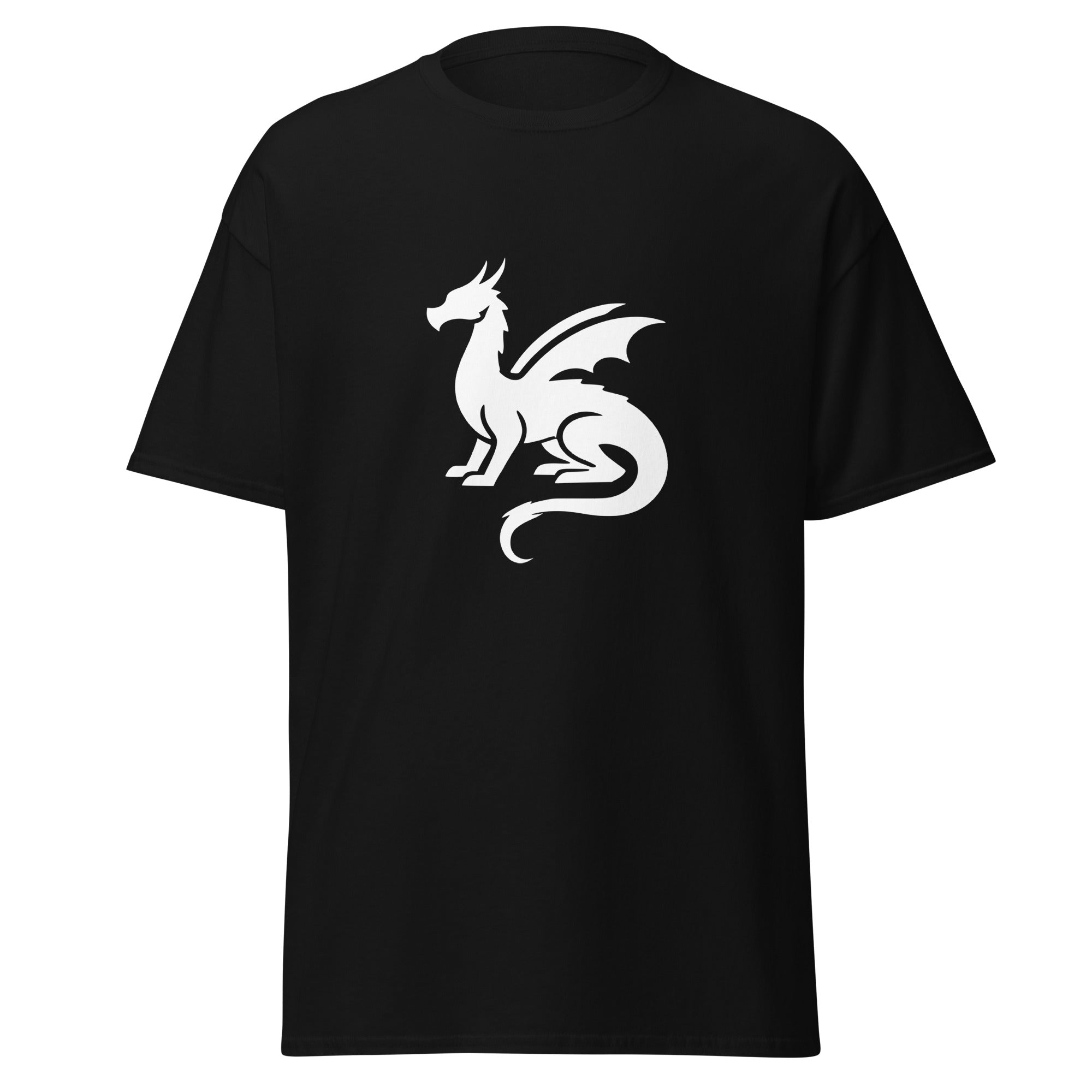 Adult Unisex Dragon T-Shirt – Official Black Dragon Fantasy Logo (White)