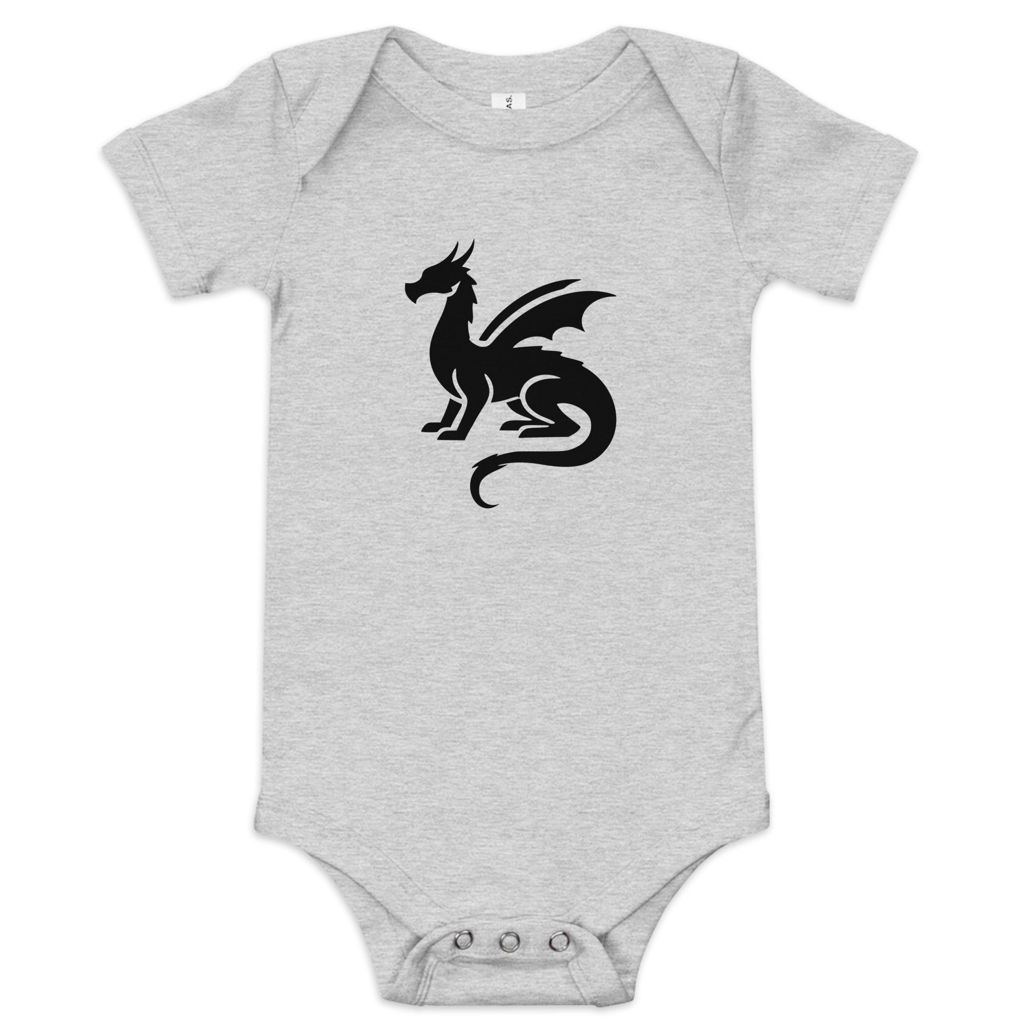 Baby Dragon Short Sleeve One Piece – Official Black Dragon Fantasy Logo (Black)