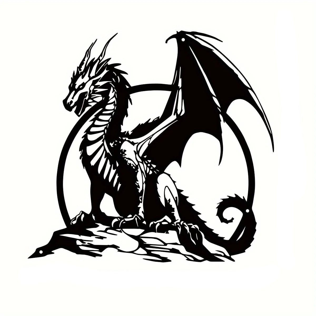 Majestic Dragon Wall Art – Black Iron Metal Fantasy Decor for Home, Office, or Garden