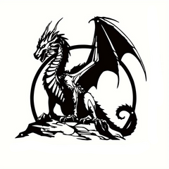 Majestic Dragon Wall Art – Black Iron Metal Fantasy Decor for Home, Office, or Garden
