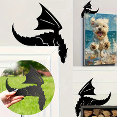 Medieval Dragon Wall Art – Black Iron Metal Fantasy Wall Hanging for Home, Office, or Outdoor Decor