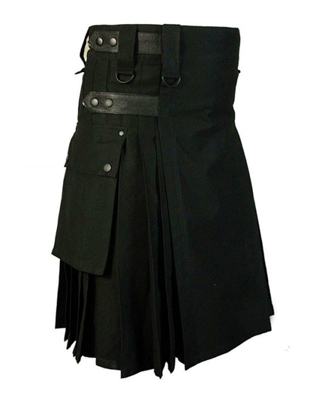 Men’s Utility Kilt with Cargo Pocket – Tactical Pleated Kilt for Renaissance, LARP & Festival Cosplay