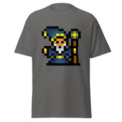 Adult Unisex Retro Pixel Art Wizard (Blue) T-Shirt