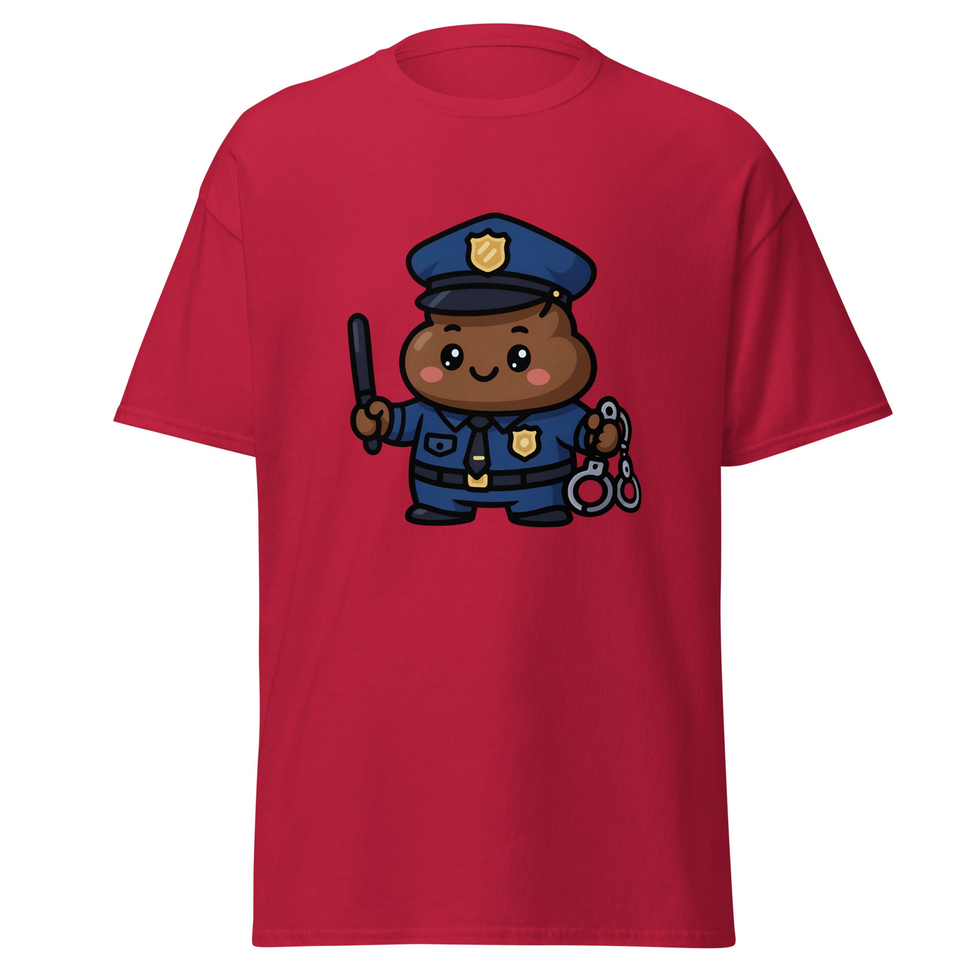 Poo Cop Adult Unisex Poo-tastic Heroes Police Officer Poo Emoji T-Shirt – Black ...