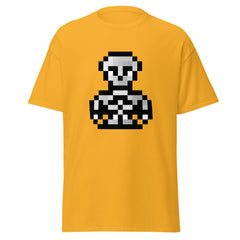 Adult Unisex Retro Pixel Art Skeleton T-Shirt