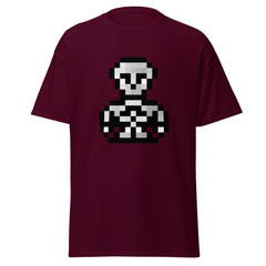 Adult Unisex Retro Pixel Art Skeleton T-Shirt