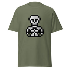 Adult Unisex Retro Pixel Art Skeleton T-Shirt