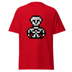 Adult Unisex Retro Pixel Art Skeleton T-Shirt