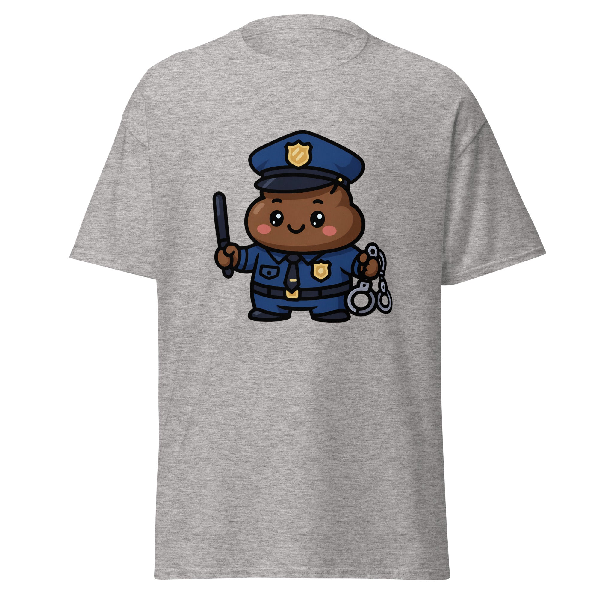Poo Cop Adult Unisex Poo-tastic Heroes Police Officer Poo Emoji T-Shirt – Black ...