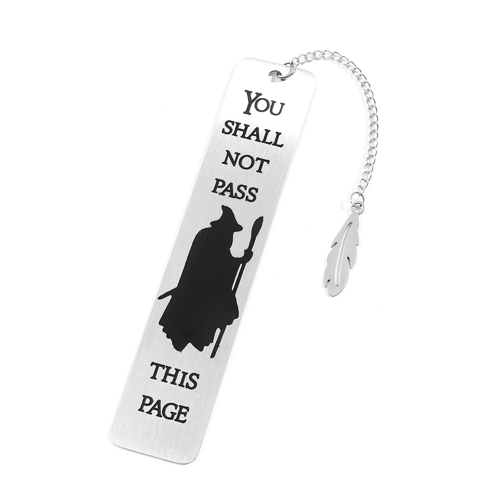 You Shall Not Pass Bookmark – Stainless Steel Fantasy Wizard Page Marker